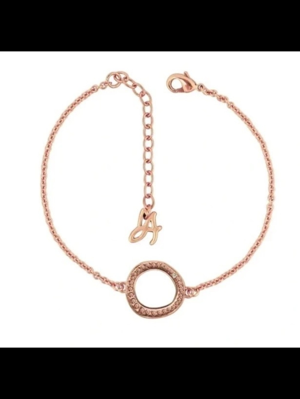 Adore by Swarovski Organic Stackable Circle Bracelet Rose Gold EUC
